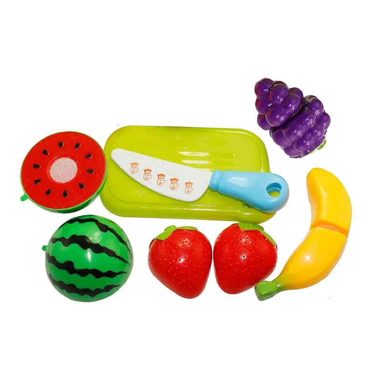 

8pcs plastic food suit Children's Cut Fruits Vegetables Fruit And Toys Suit Joy Unisex Finished Goods Plastic Food Special