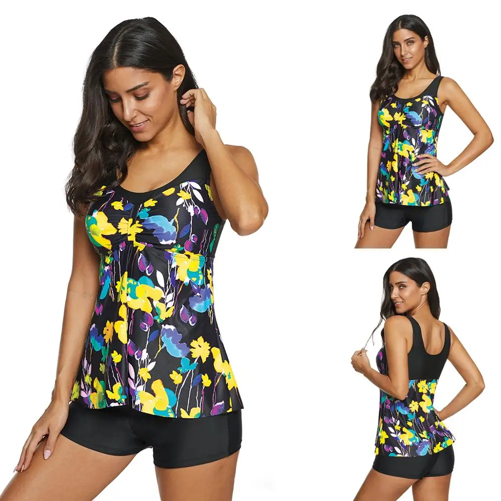 2020 танкини купальники Женская юбка стильный комплект бикини два предмета