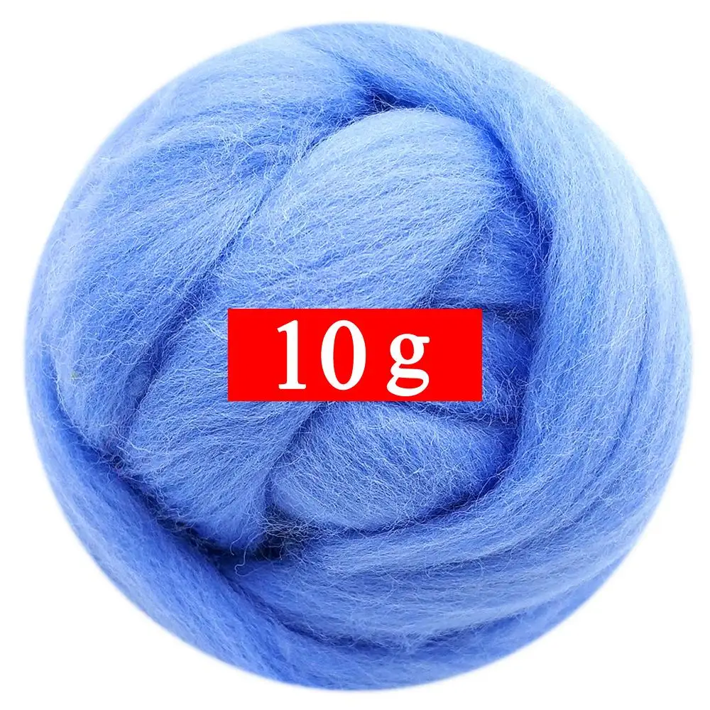 

10g Felting Wool (40 Colors) 19 Microns Super Soft Natural Wool Fiber for Needle Felting Kit 0.35 OZ Per Color (No. 38)