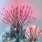 Рождественская елка, 20 светодиодов, освещение, Свадебная вечеринка, украшение на дерево, металлическое железное искусственное растение, светильник в виде веточки