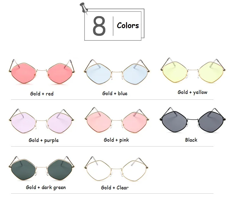 2019 Модные женские солнцезащитные очки с ромбовидной маленькой оправой Ocean