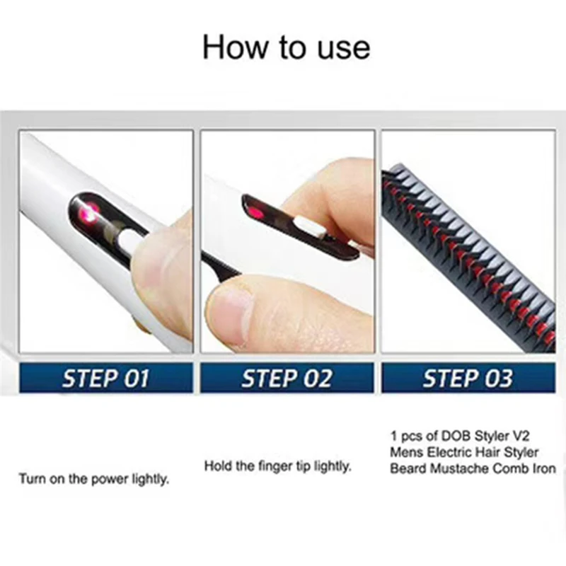 

Multifunctional Styling Comb Beard Straightener Hair Electric Hot Comb Straightening Curling Brush for Male Female General