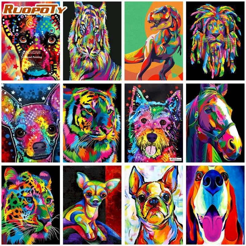 Diamond Painting Rhinestone Full Square Dog Cross Stitch Diamond Mosaic Animals Picture Diamond Embroidery Home Decor