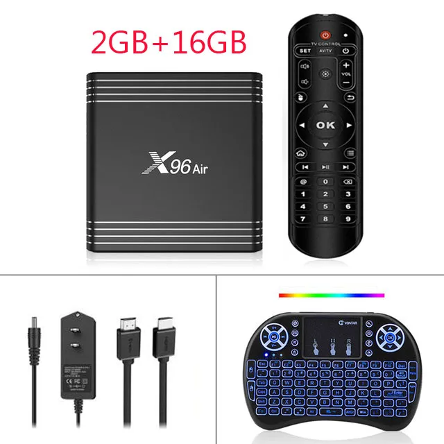 2GB 16GB I8B ТВ-приставка X96 Air Amlogic S905X3 Android 9,0 4 Гб 64 ГБ 32 ГБ 4K 8K 24fps Netflix X96Air 2,4/5,0G WiFi BT4.1 Smart tv box - Color: 2GB 16GB I8B