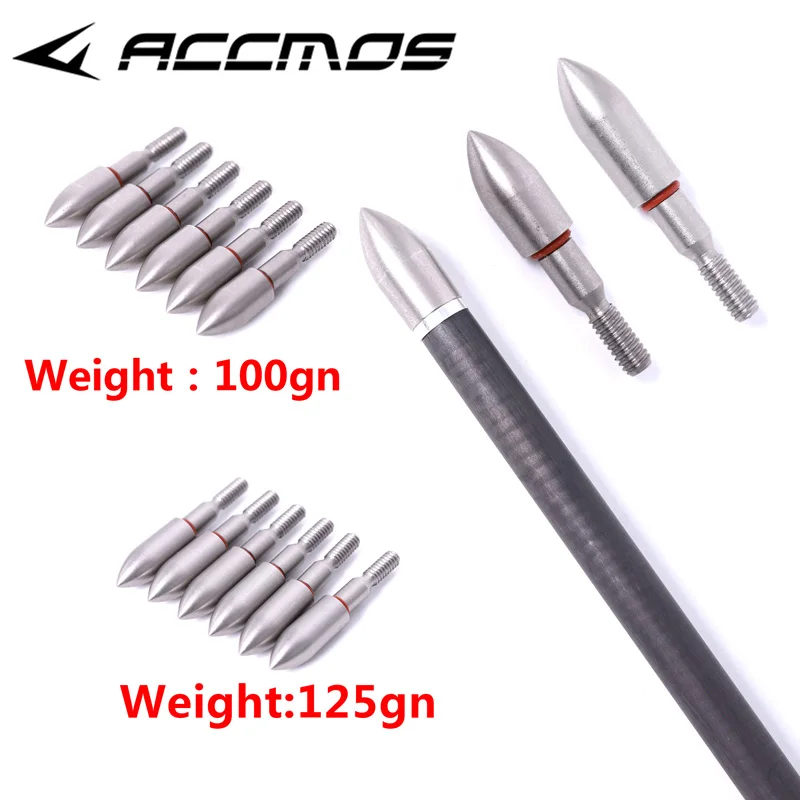 

12/24/36pcs Stainless Steel Arrow Head 100/125 Grain Arrow Tips Archery Point For Recurve Compound Bow Shooting Arrow Accessory