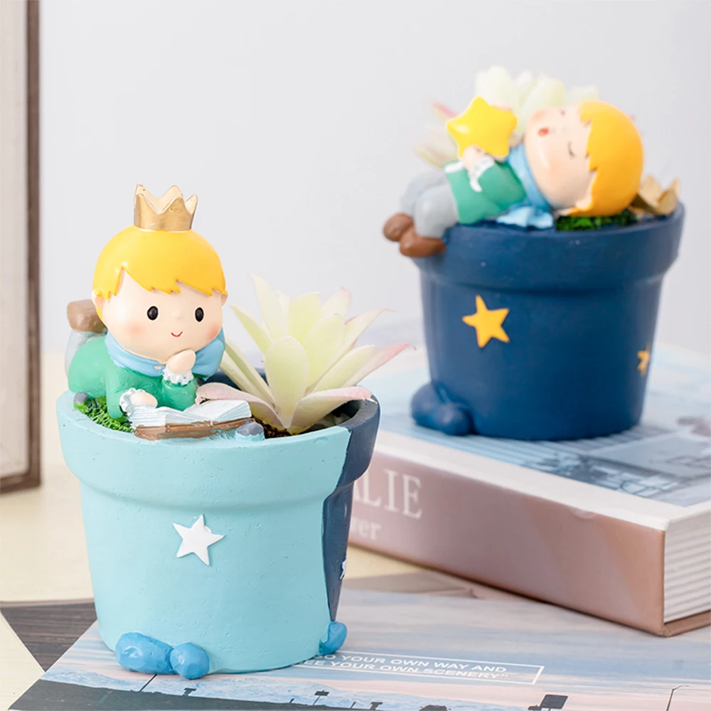 Креативные милые горшки для растений и суккулентов маленьких мальчиков