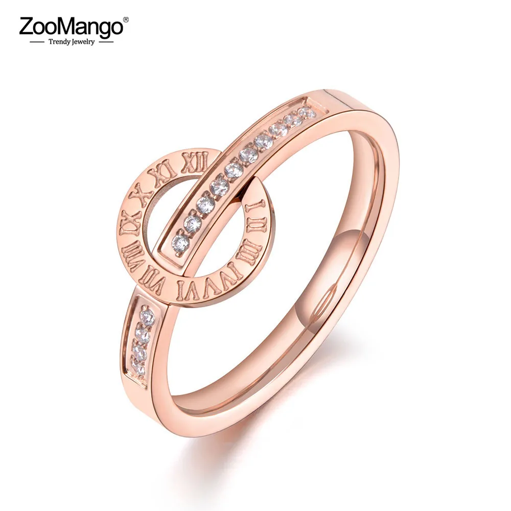 ZooMango модные титановые из нержавеющей стали римские кольца для женщин и девочек