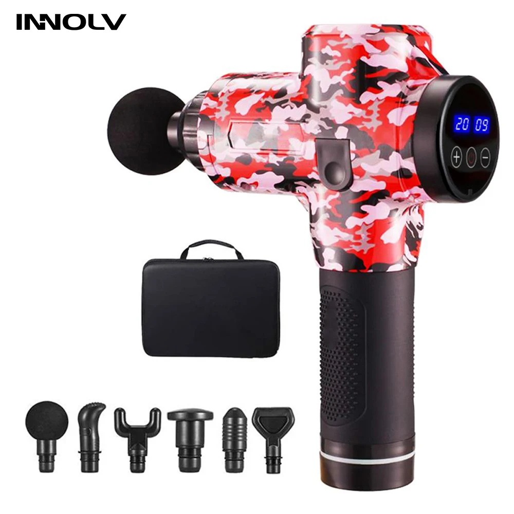 ЖК дисплей массажный пистолет модный массажер для тела Упражнение мышц