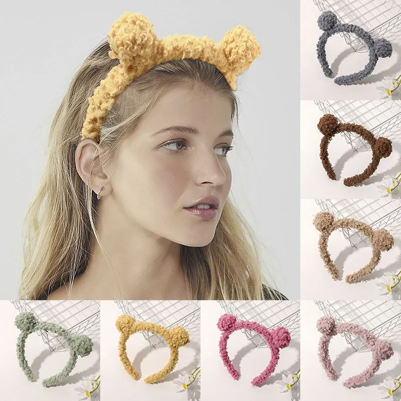 

Cartoon Bear Ears Headband Plush Autumn Winter Head Hoop Lambswool Faux Fur Hair Hoop Hair Accessories Candy Color Hairbands