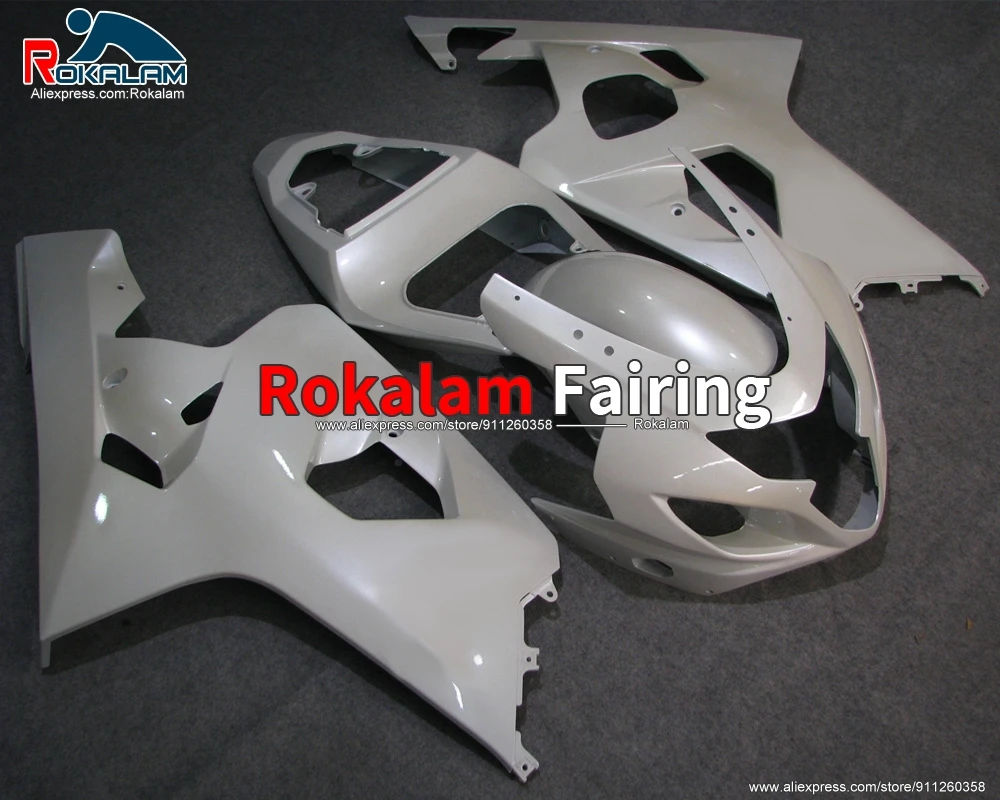 

Aftermarket Fairing For Suzuki GSXR600 GSXR750 K4 2004 2005 GSX-R600 GSX-R750 04 05 White Motorbike Fairings (Injection Molding)