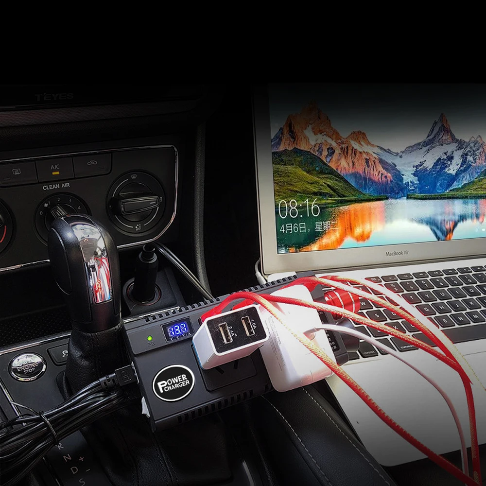 SUNYIMA Чистая синусоида Инвертор DC12V 24 В до AC110 220V 120 Вт 5A автомобильный инвертор