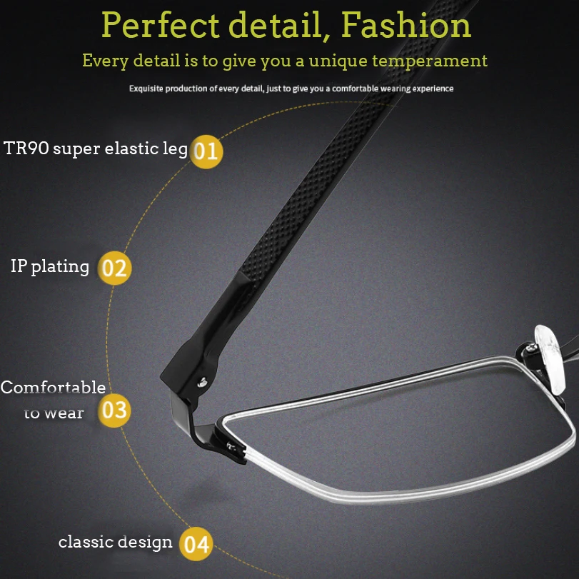 Сверхлегкие мужские очки из титанового сплава для близорукости Суперэластичные