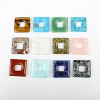 2pcs bag natural stone 28 5mm square center hole color pendant star jewelry making diy necklace earring jewelry accessories