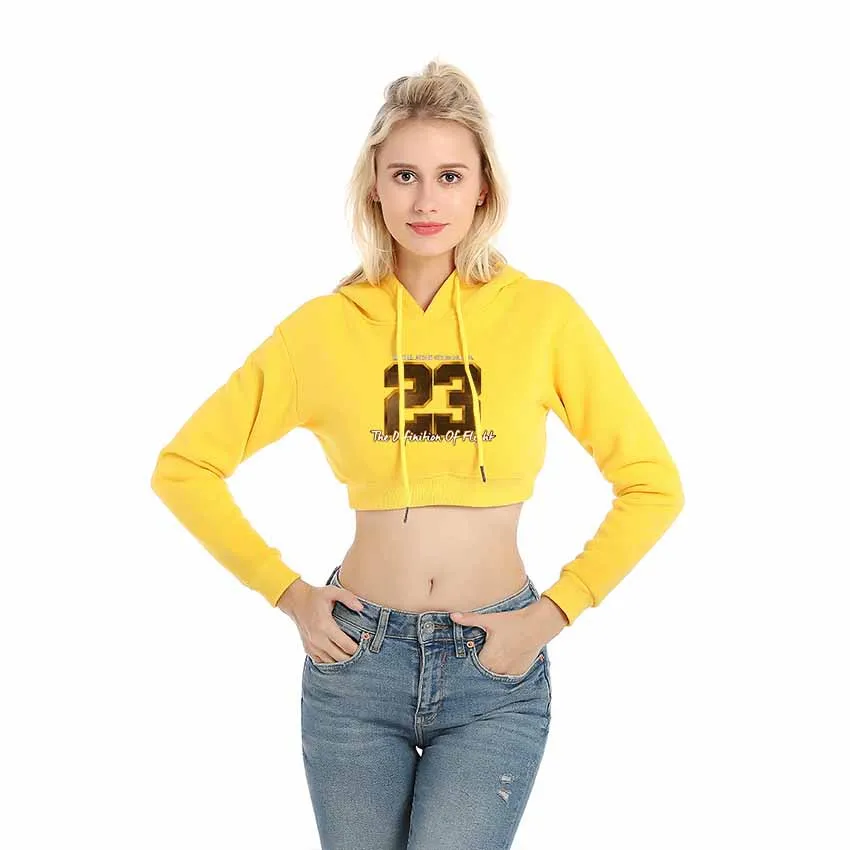 

Women HoodiesCotton Sweatshirts Spring Long Sleeve Pullovers Personality 23 Printed Hoody Crop Tops Ladies Hoodies Top Blouse