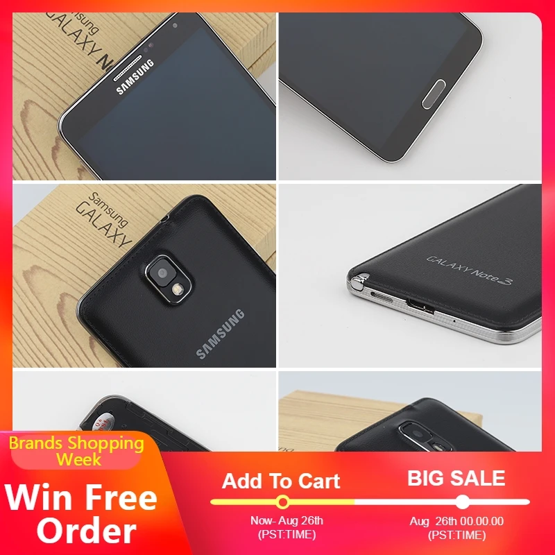 Разблокированный Мобильный телефон samsung Galaxy Note 3 4G LTE Android 5 7 дюймов N9005 1920x1080 13 МП 16