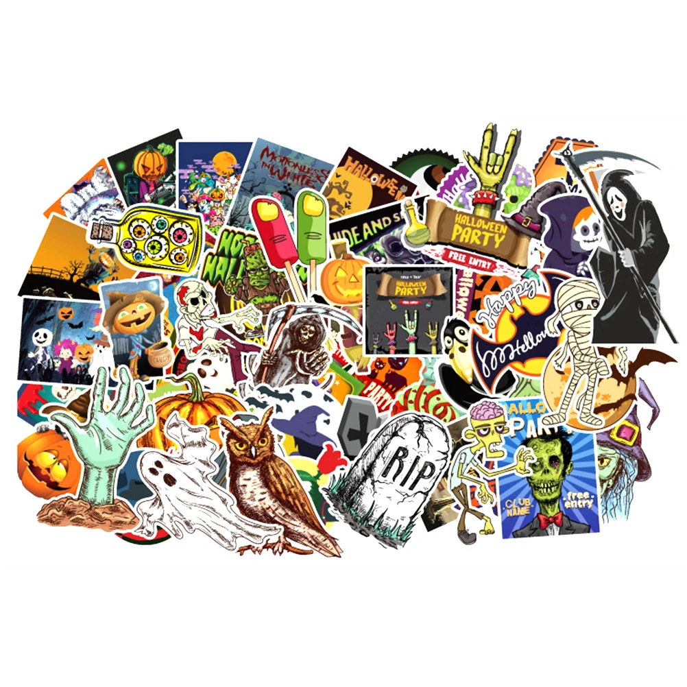 100 шт./компл. Хэллоуин мультфильм наклейка ноутбук багаж автомобиль холодильник