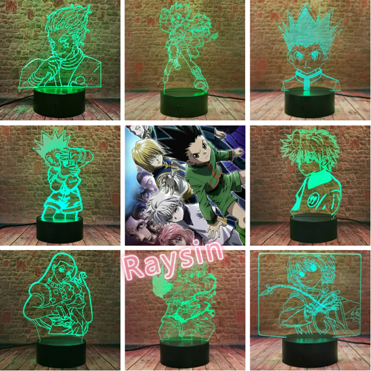 

Аниме HUNTER 3D Lamp Gon и Killua Zoldyck, фигурка, 7 цветов, меняющая цвет, ночник, украшение комнаты, модель манга, Прямая поставка