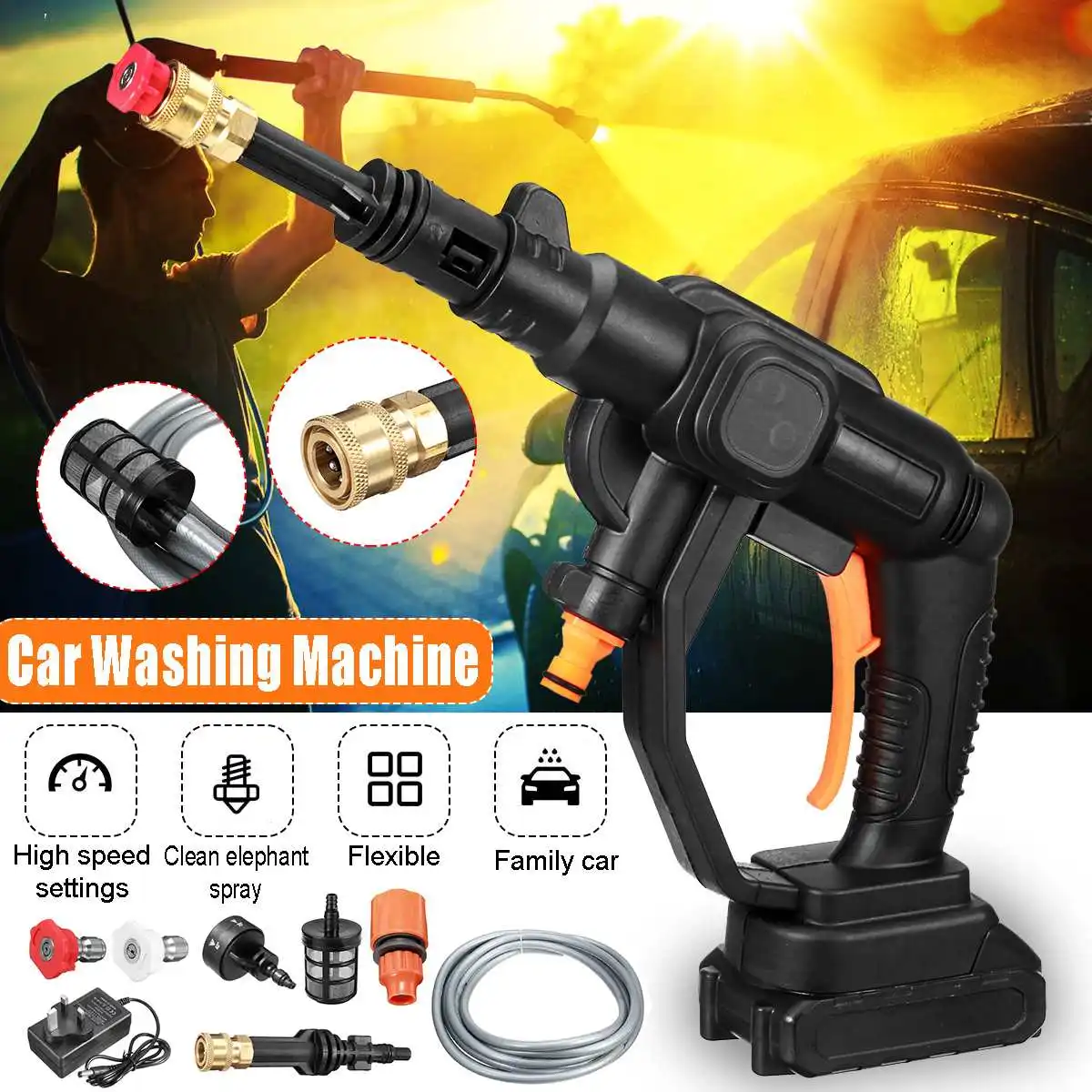 

Wireless High Pressure Car Wash Water Gun Portable High Pressure Washer Foam Generator for Makita Battery 130psi-507psi