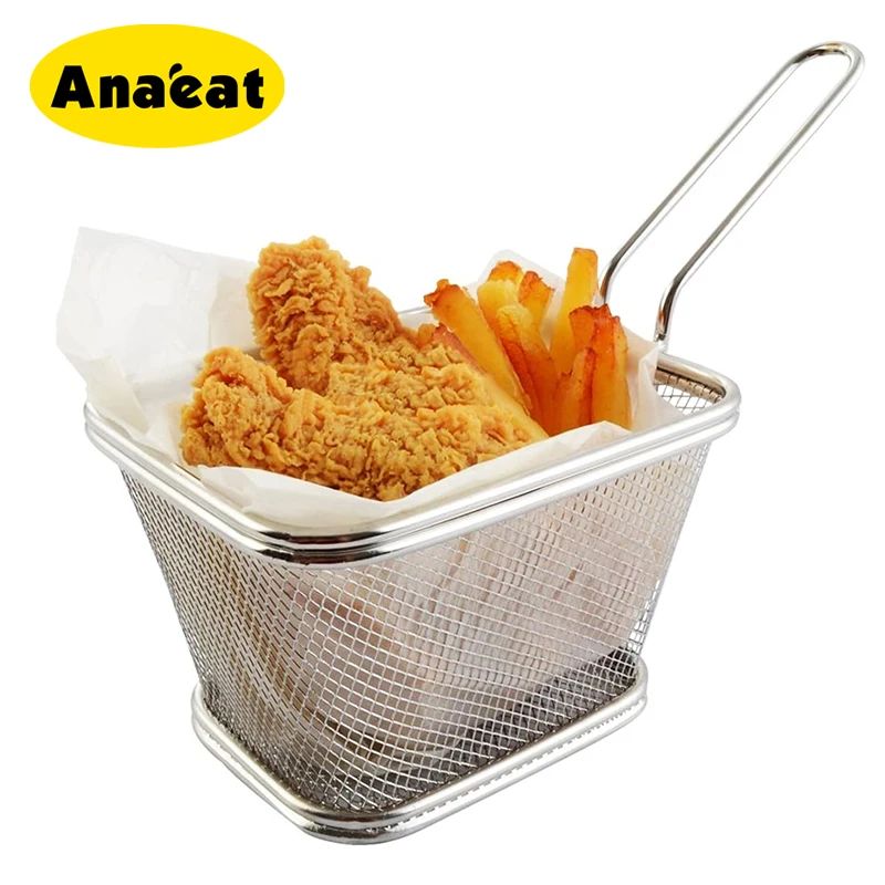 

ANAEAT 1pc Mini Mesh Wire French Fry Chips Baskets Net Strainer Kitchen Cooking Tools