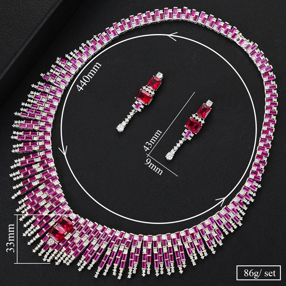 

GODKI Trendy Luxury 2PCS Tassels Statement Jewelry Set For Women Wedding Full Cubic Zircon Dubai Bridal jewelry Set 2020