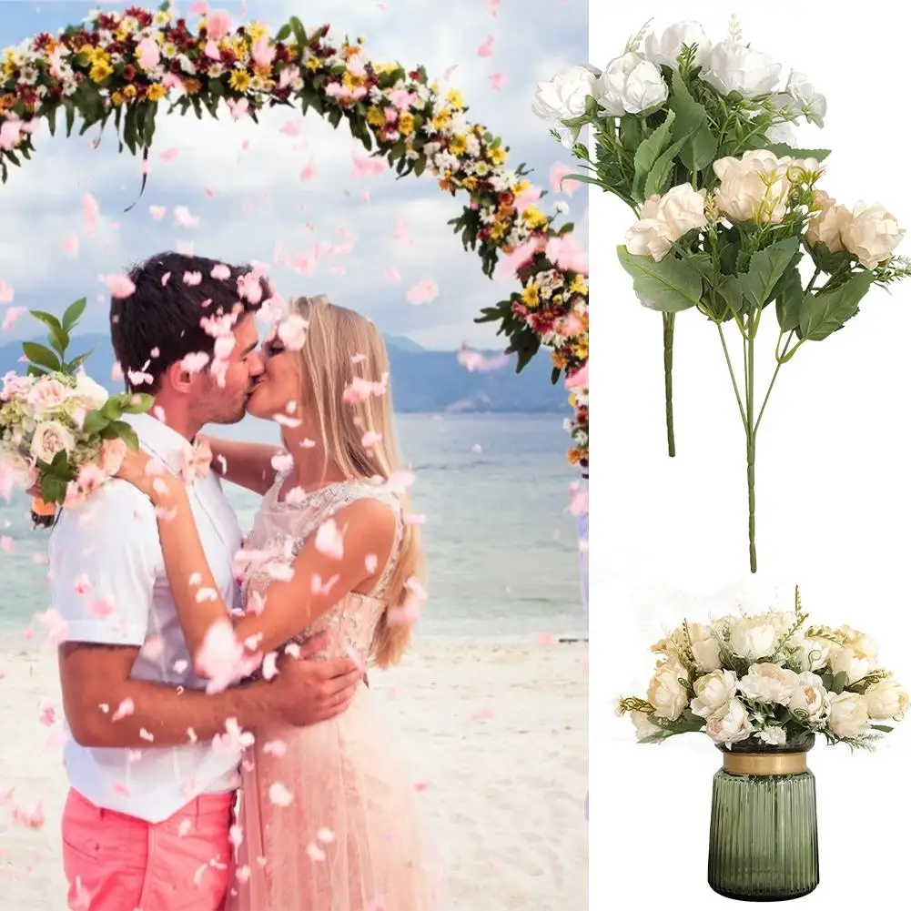 Искусственные цветы винтажные искусственные Белые пионы шелковые свадебные