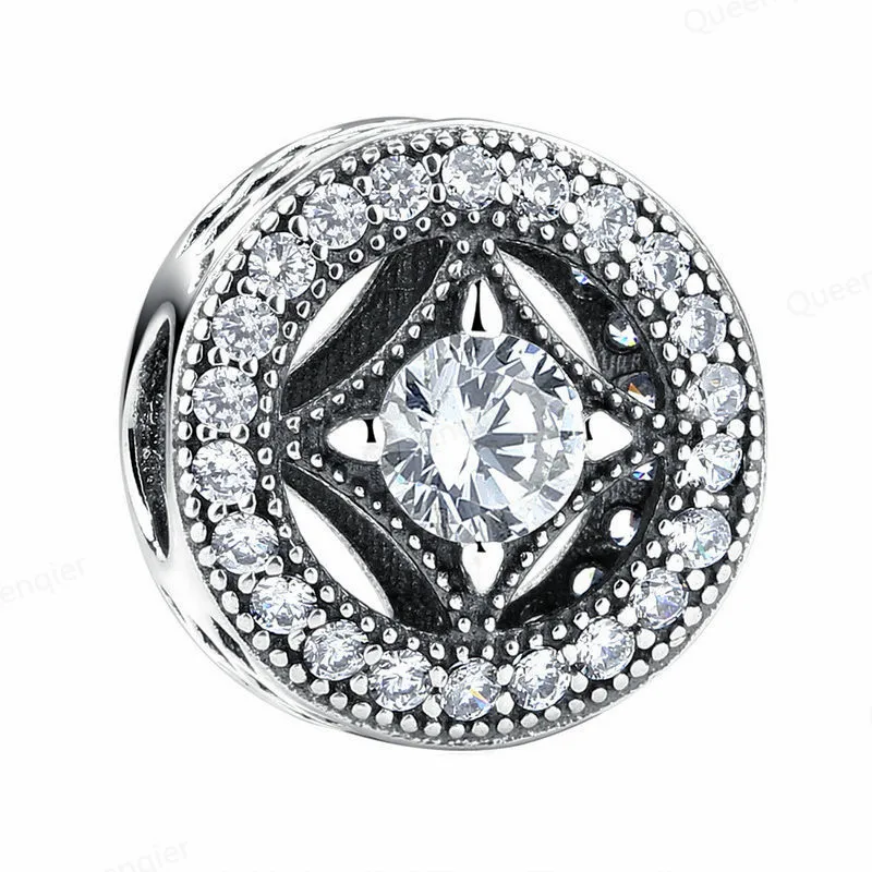 

925 Sterling Silver Charms Crystals European Bead Fit Original Bracelets Chain DIY Pendant Charm Beads Girl Women Jewelry Making