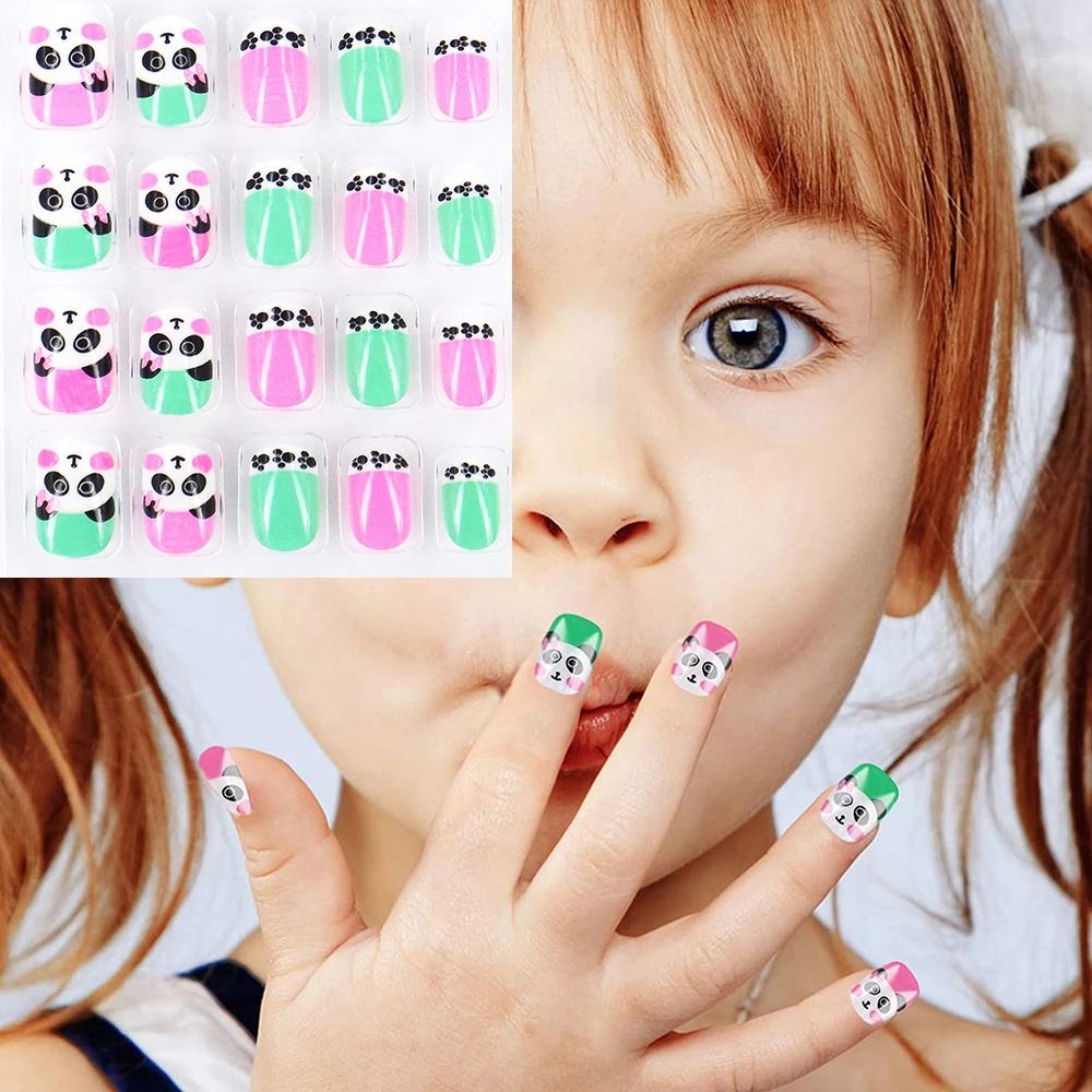 Накладные ногти для девочек забавные искусственные украшения ногтей накладные с