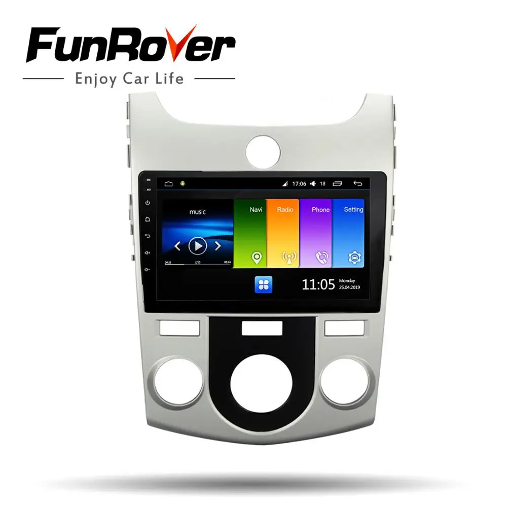 Автомобильный dvd FUNROVER 2.5D + IPS android 9 0 для Kia Forte Cerato 2011 2008 2012 радио gps навигация стерео