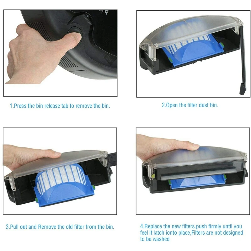 

Vacuum Filter Brush Replacement Parts, Compatible for IRobot Roomba 600 Series 610 620 650 614 618 Accessories