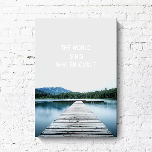 

Nordic Style Seaside Scenery Blue Sky And White Clouds Enjoy Life Canvas Paintings Posters And Prints Home Decorative Picture