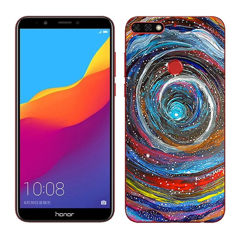 Для Huawei Honor 7C Aum-L41 черный матовый чехол для телефона окрашенный Мягкий