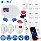 KERUI W20 умный дом сигнализация WIFI GSM RFID карта охранная сигнализация с 2,4 дюймовым TFT сенсорной панелью детектор движения сигнализация