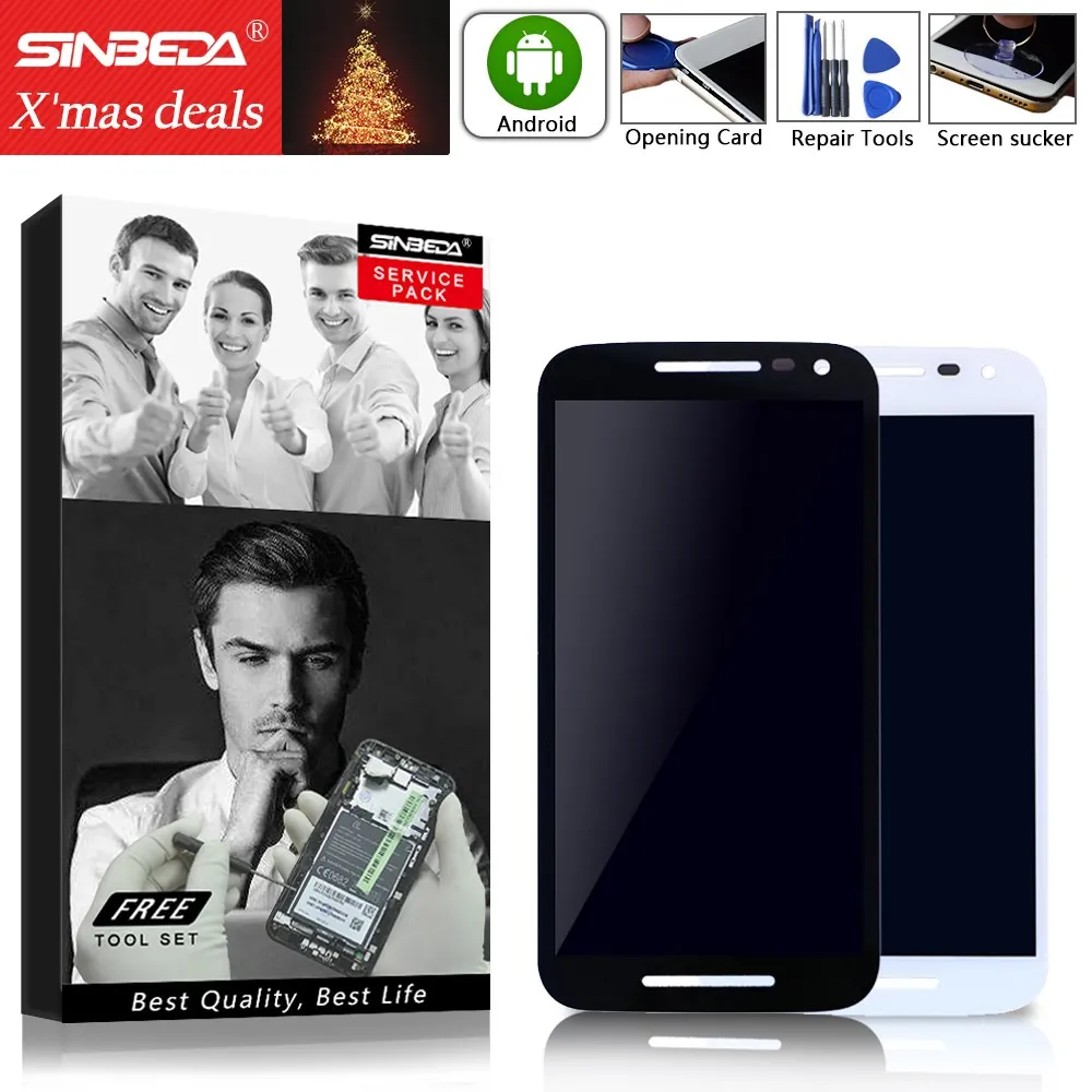 Sinbeda для Motorola Moto G3 XT1544 XT1550 XT1541 ЖК дисплей с сенсорным экраном дигитайзер MOTO G 3 й