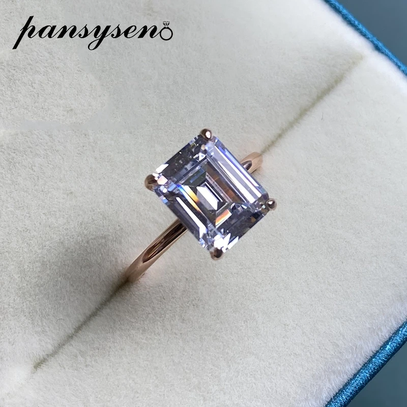 PANSYSEN 100% Настоящее серебро 925 пробы имитирует Moissanite алмаз драгоценный камень