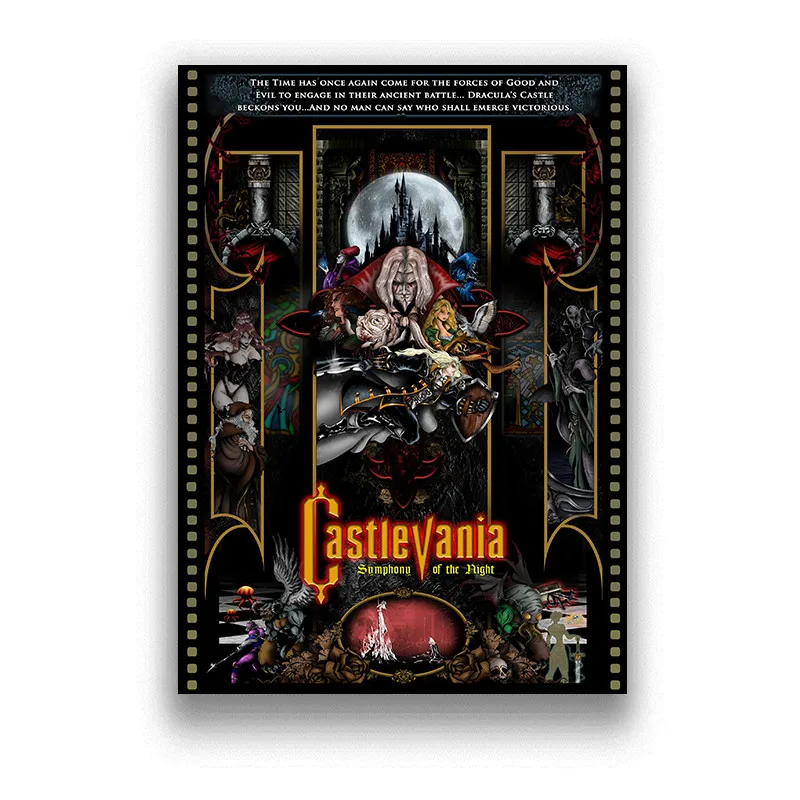 Игровой плакат Castlevania с белым покрытием настенная живопись картина домашний
