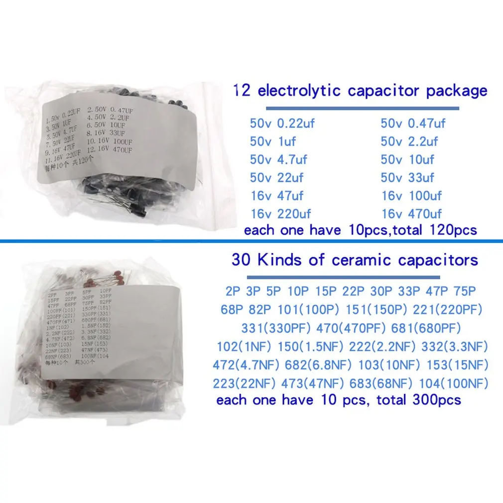 

Electronic Component Kit Transistor LED Diode Triode MOS / PNP / NPN Capacitance TO-92 ESR-T4 Mega328 12864 Resistor