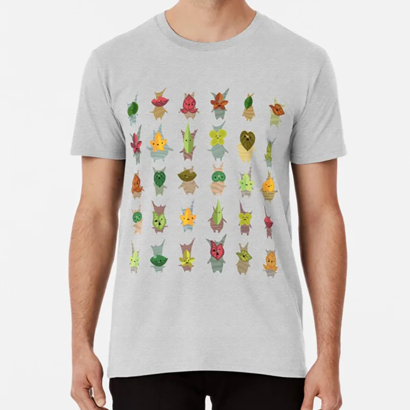 Серый Korok вечерние футболки korok koroks legend of zelda Breathe of the wild wind waker link korok наклейка для семян - Цвет: Серый