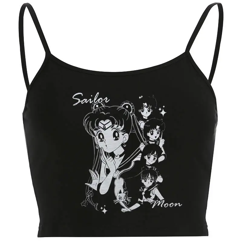 Майка Kawaii топы в готическом стиле Майки панк рэп 1of1 короткие сексуальные майки с