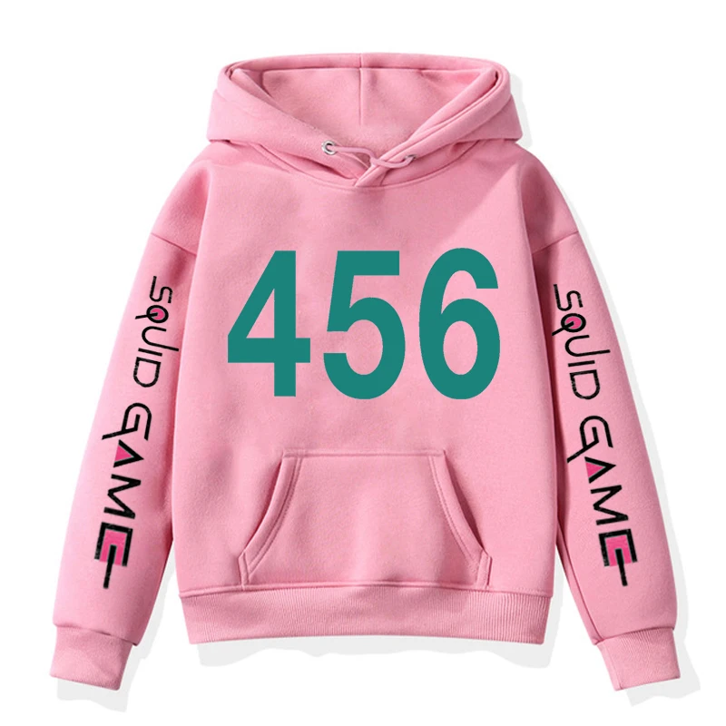 

Squid Game Boy Girl Costumes Cosplay Sports Digital 456 Pocket Sweatshirts Hoodie Letter Printed Long Sleeve Hooded Pullover