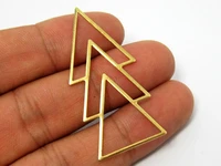 20pcs brass triangle pendant 46x21mm geometric raw brass tree charms for jewelry making r527