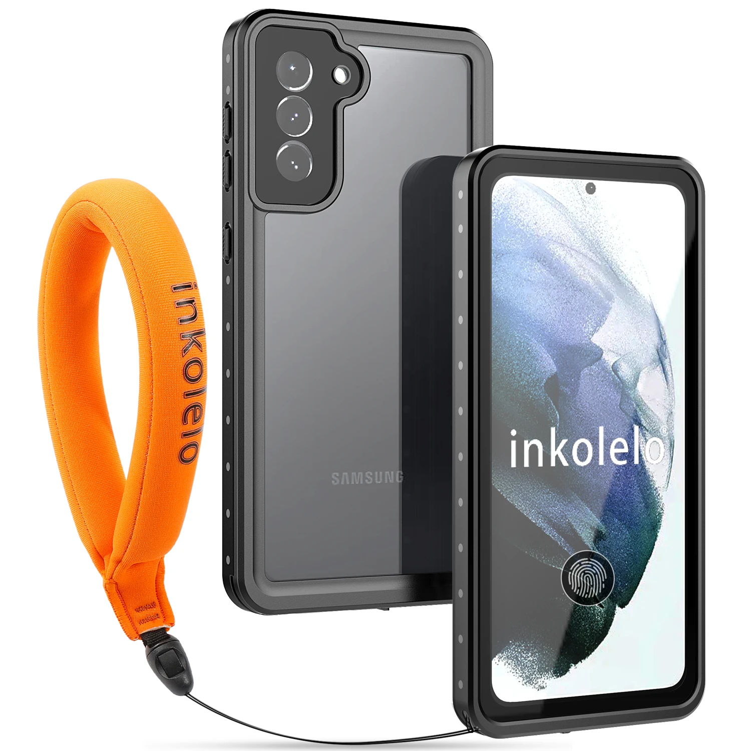

inkolelo Водонепроницаемый чехол на Cамсунг Galaxy S21 Plus / S21 +, водонепроницаемый полноразмерный ударопрочный чехол со встроенным экраном IP68 черный