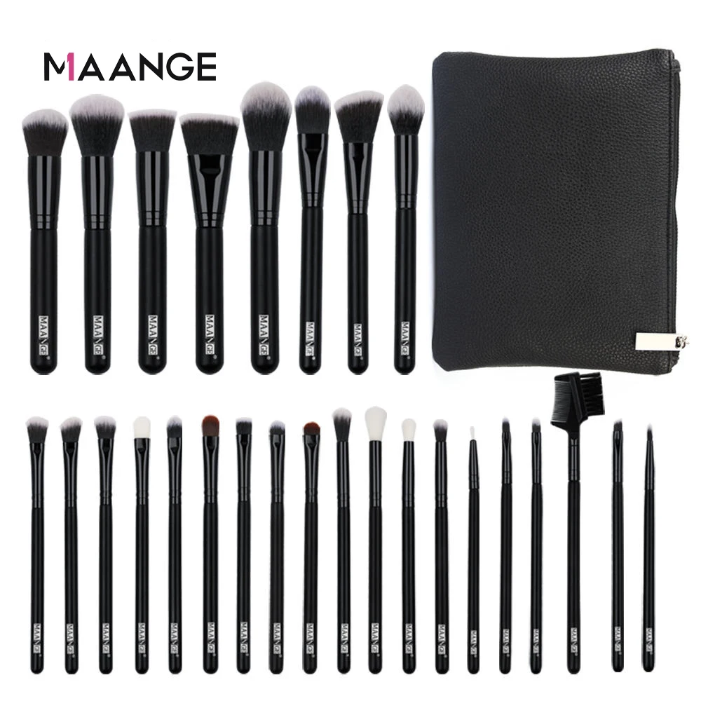 MAANGE, 10/27 шт., Профессиональные кисти для макияжа, набор, пудра, мягкие синтетические волосы, основа, тени для век, кисти для макияжа, косметические инструменты, набор