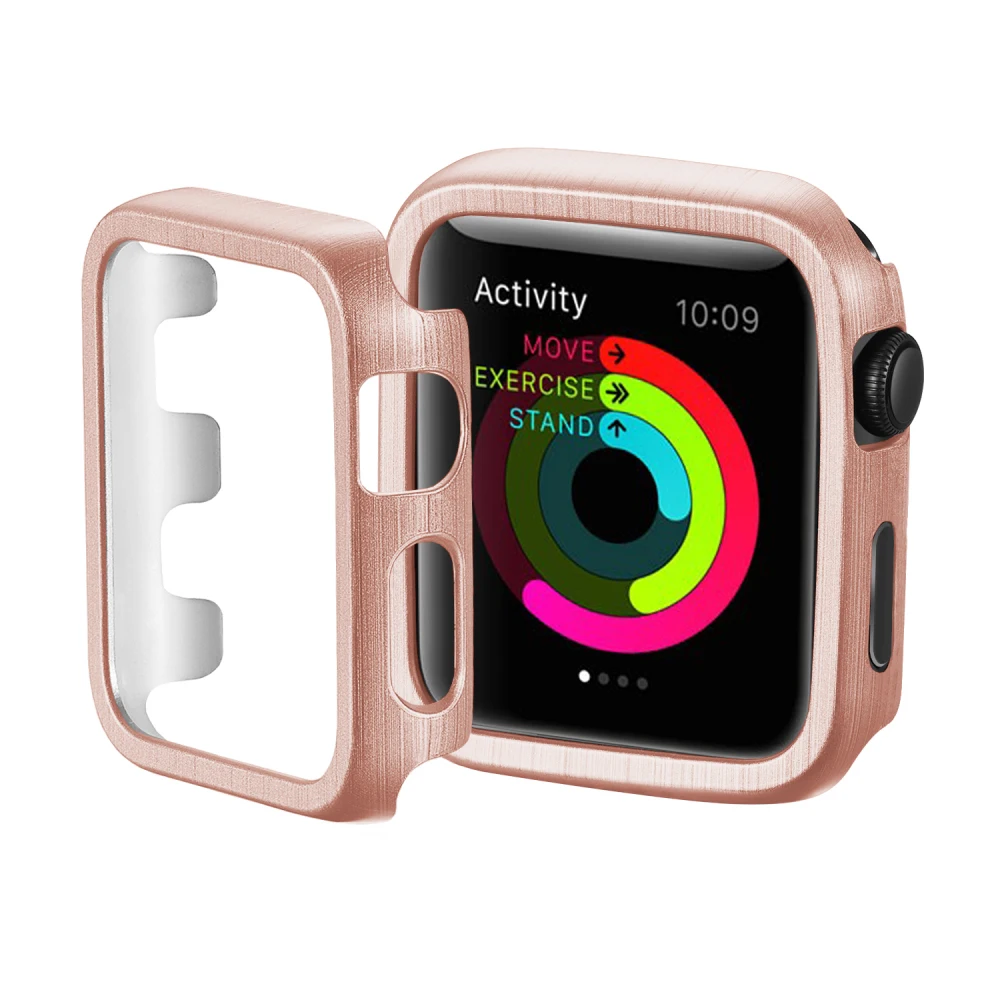 Новая рамка PC защитный чехол для Apple Watch band 40 мм 44 Серия 1 2 3 4 38 42 смарт часов бампер