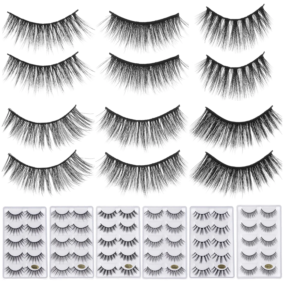 5 пар 3D норковые натуральные накладные ресницы толстые длинные ручной работы