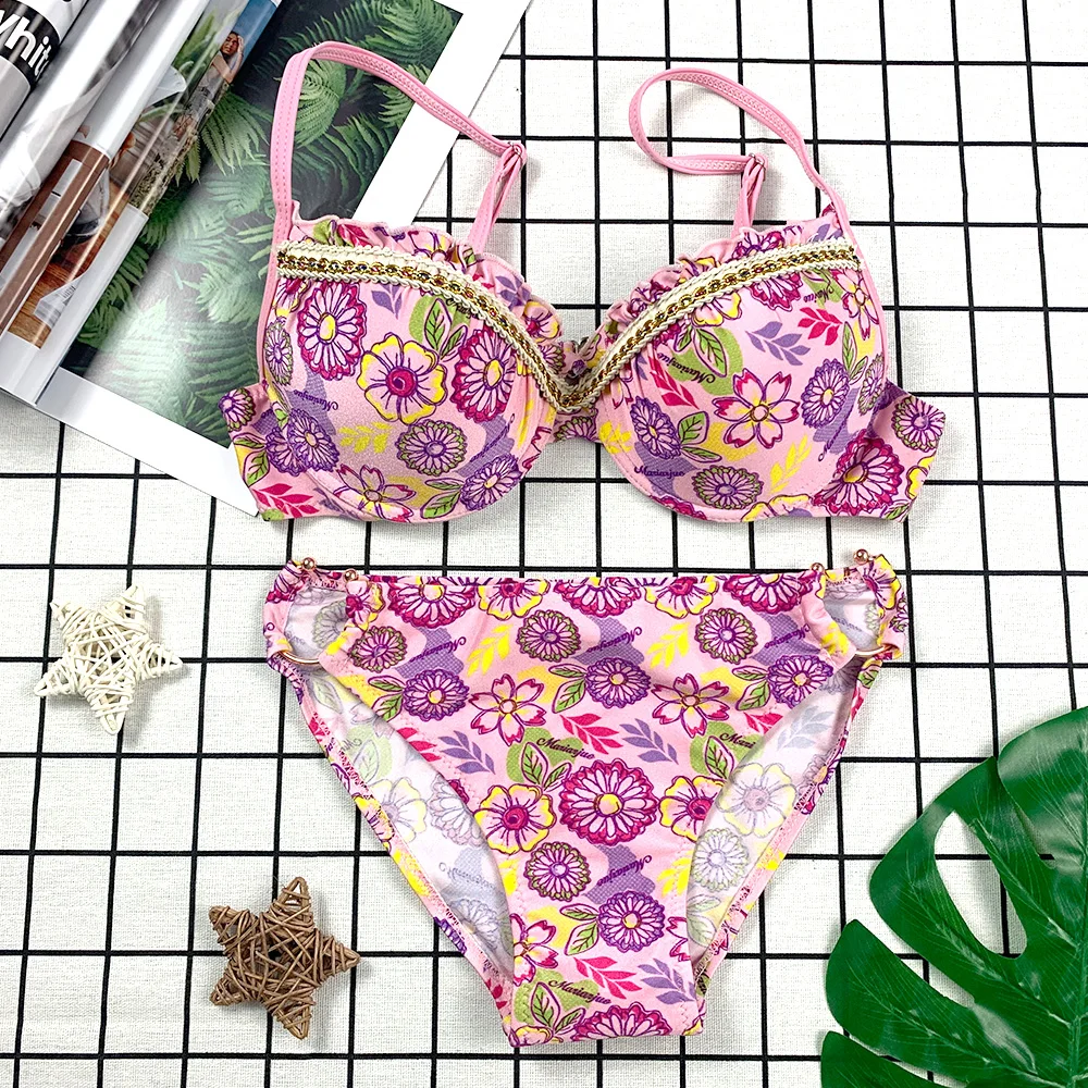

Fast and free delivery Women's Wavy Triangle Bikini Set Brazilian Swimwear