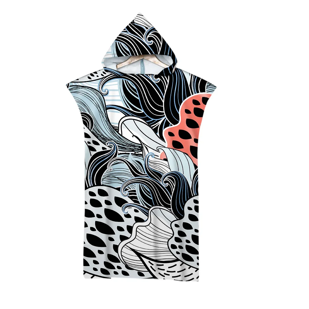 Irisbell Крутое летнее пляжное полотенце с капюшоном быстросохнущее для плавания