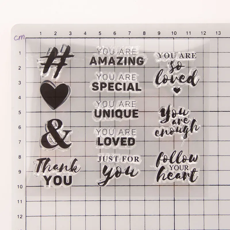 Символ текст и сердца корабль прозрачный силиконовый штамп Детский Набор для