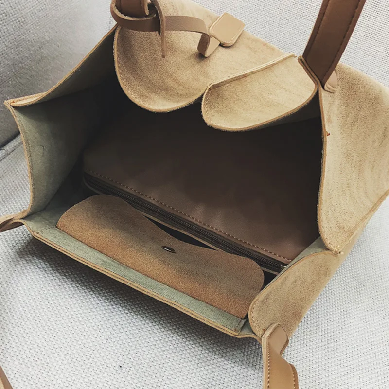 Women's Soft Leather Handbag High Quality Women Shoulder Bag Luxury Brand Tassel 2 sets Bucket Fashion Handbags | Багаж и сумки