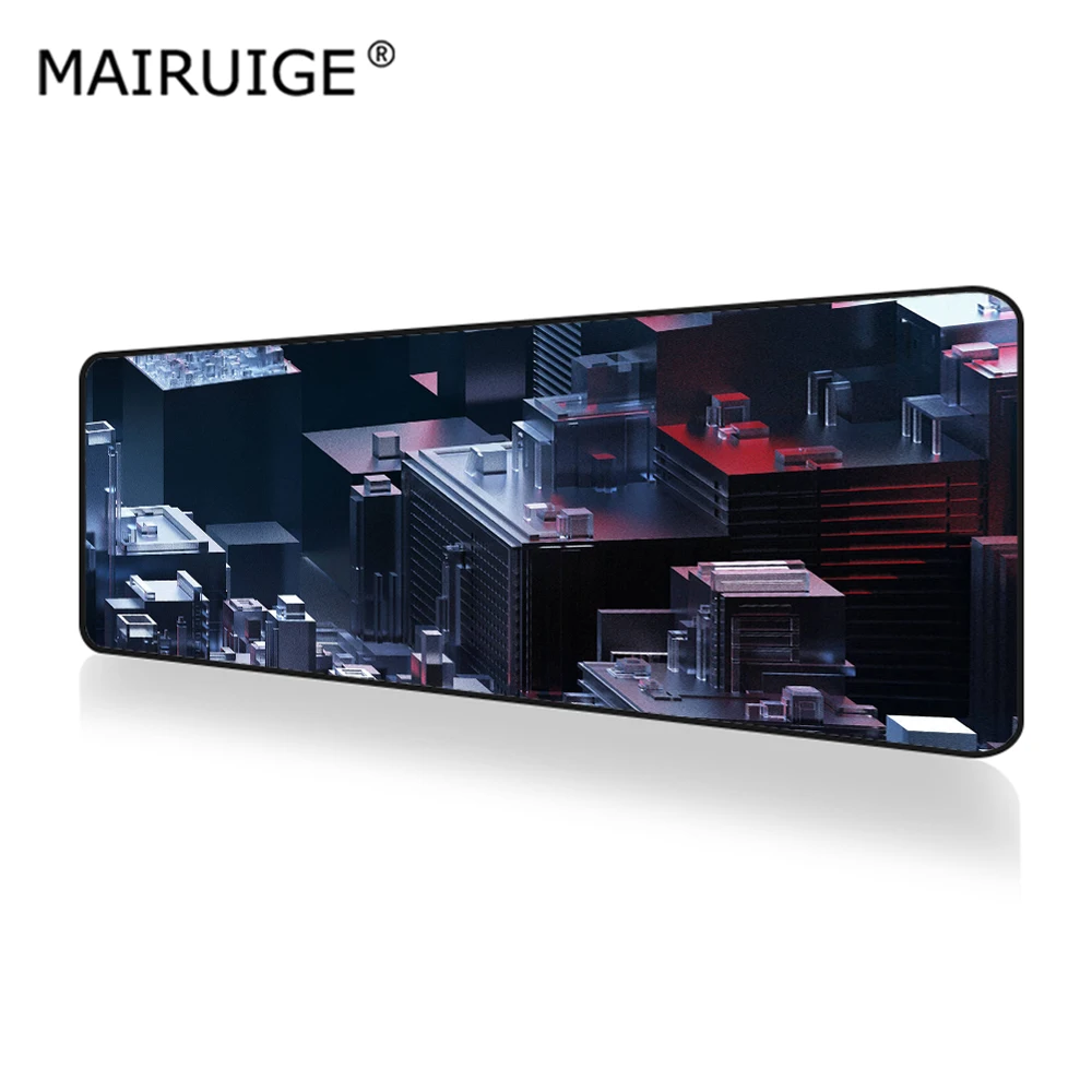 

Mouse Pad 900x400mm Black Geometric 3D Building Rhombus Abstract DIY Custom Game PC Game Custom Desktop Pad Gamer Mousepad Xxl