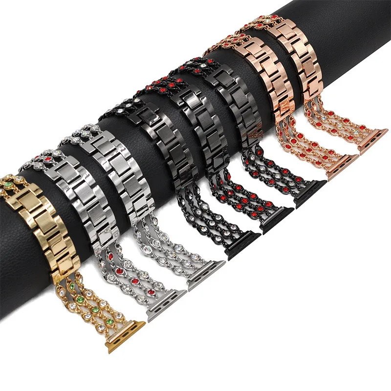 Ремешок кожаный для Apple Watch Band 38/40 мм 42/44 браслет цепочка из нержавеющей стали iWatch